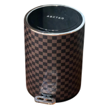 Thùng Rác Bọc Da Cao Cấp 15L - Damier Ebene L Class Trash Bin - Cậu Hai Home Decor