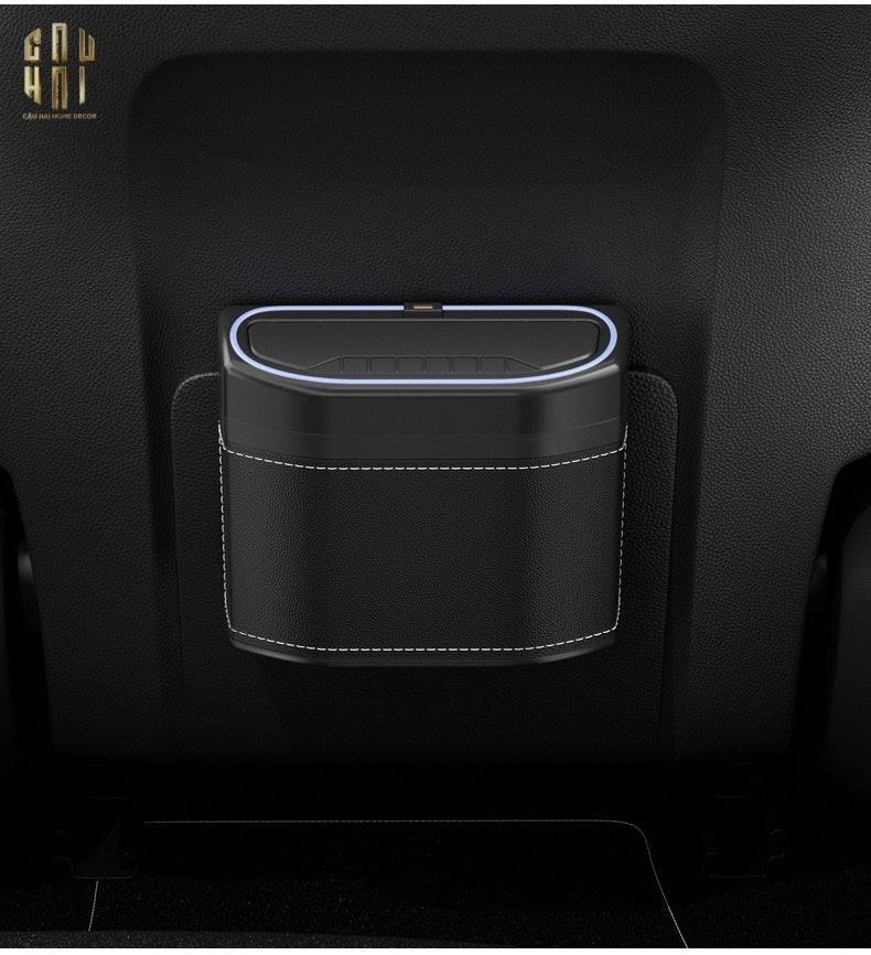 Thùng Rác Bọc Da Car Mini Bin - Noir-CẬU HAI HOME DECOR