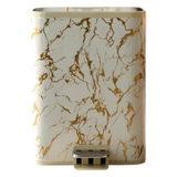 Thùng Rác Bọc Da Đạp Chân Thép Marble Silencieux Ivory 25L - Cậu Hai Home Decor
