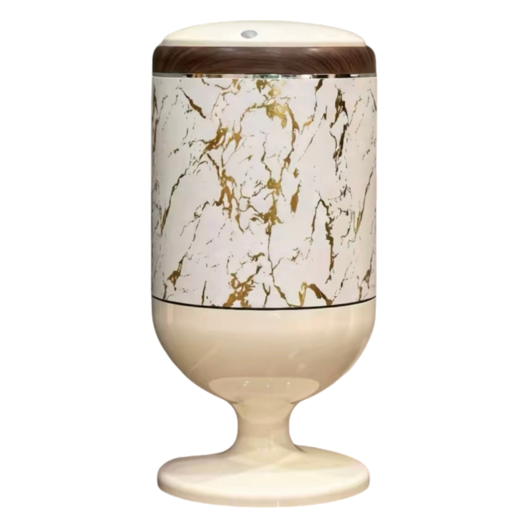 Thùng Rác Bọc Da Vân Đá Marble Pedestal Silencieux 20L - Cậu Hai Home Decor