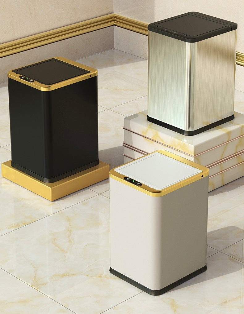 Thùng Rác Cảm Biến Vuông - Gold Ligne Hybrid Trash Cans 15L-CẬU HAI HOME DECOR
