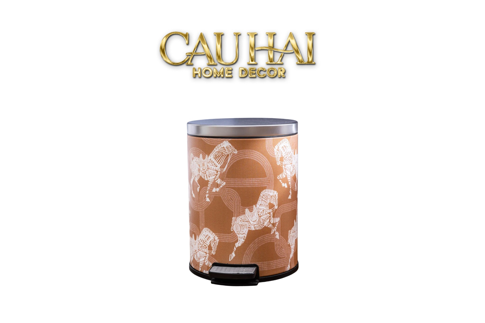 Thùng Rác Da Les Cavaliers Blancs Impériaux 14L - Brun Up-CẬU HAI HOME DECOR