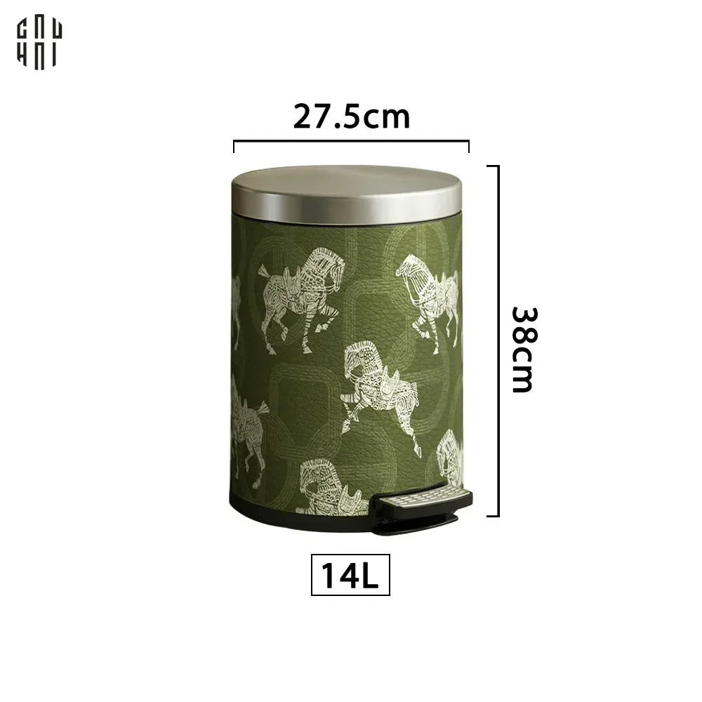 Thùng Rác Da Les Cavaliers Blancs Impériaux 14L - Vert Up - CẬU HAI HOME DECOR