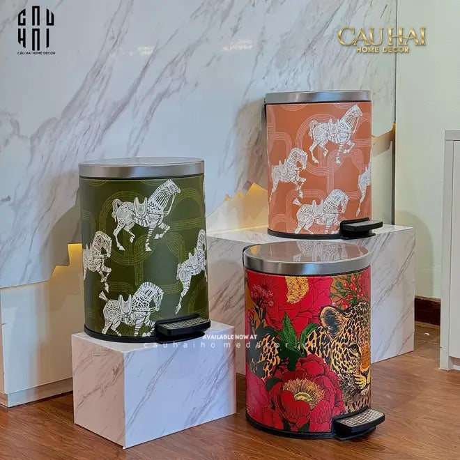 Thùng Rác Da Les Cavaliers Blancs Impériaux 14L - Vert Up-Thùng Rác-CẬU HAI HOME DECOR