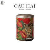 THÙNG RÁC DA CRIMSON LEOPARD JUNGLE D.O 14L-CẬU HAI HOME DECOR