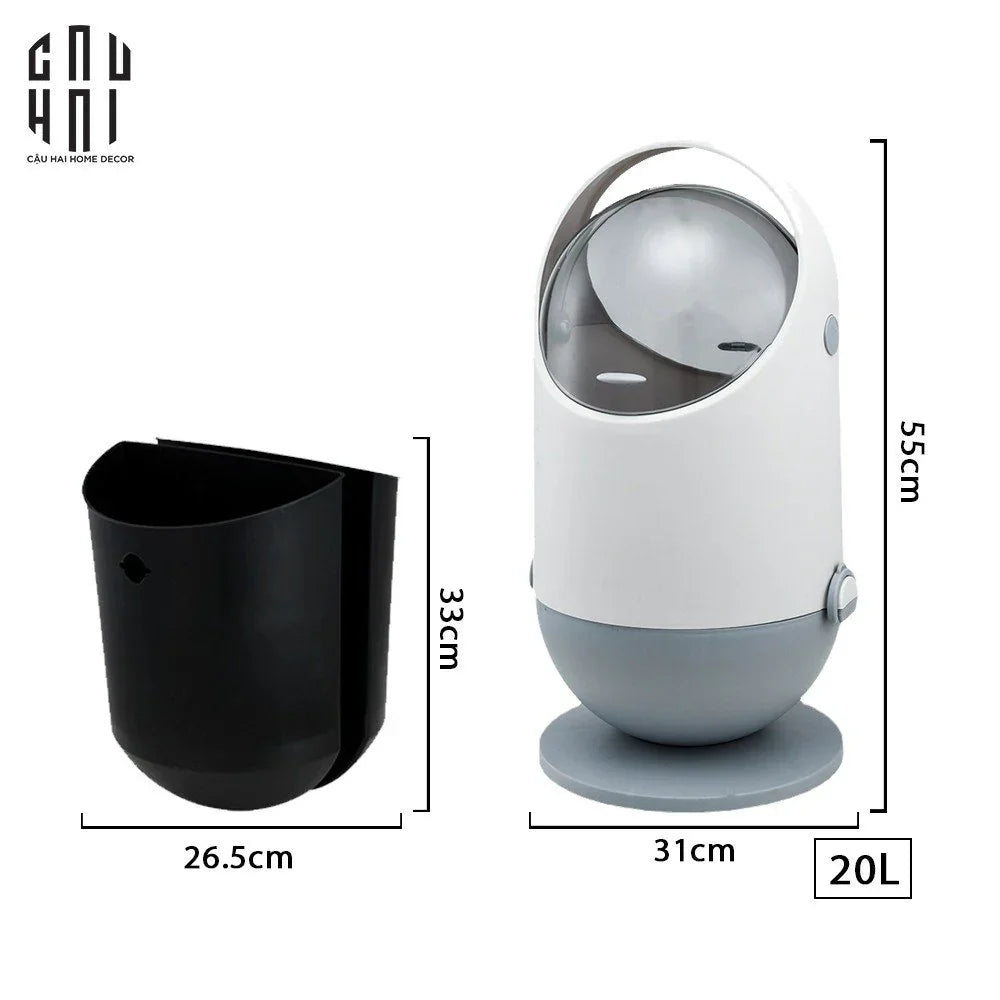 THÙNG RÁC FINCH 20L- SILVER-CẬU HAI HOME DECOR
