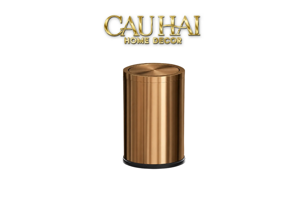Thùng Rác Inox Monolith Bronze Trash Cans 9L 20x31-Thùng Rác-CẬU HAI HOME DECOR