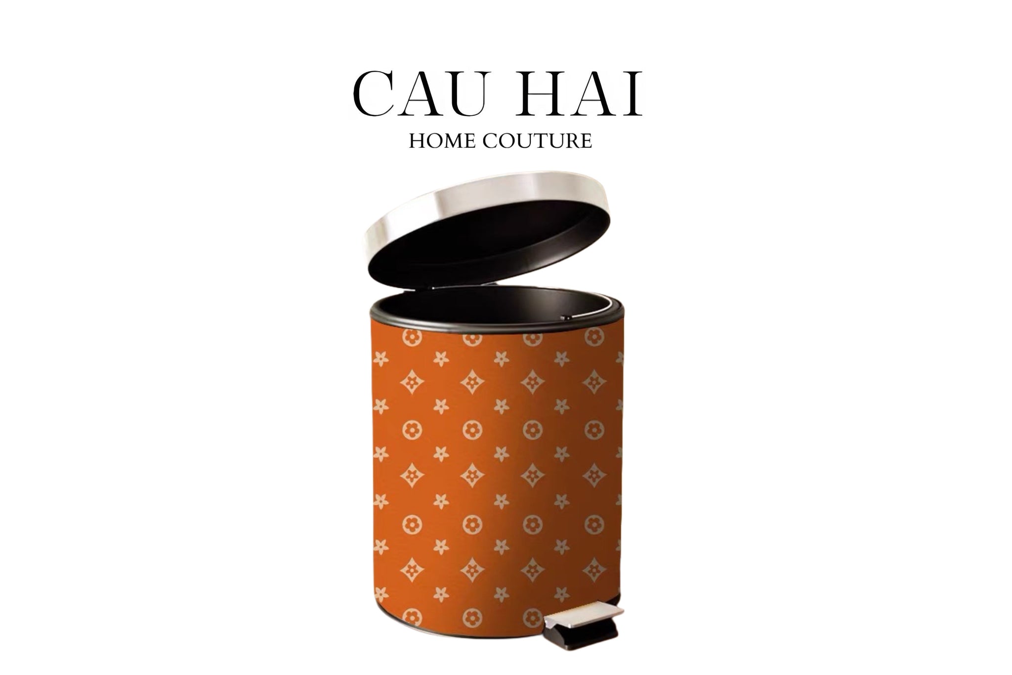 THÙNG RÁC LOUIS V CINNAMON MONO 12L-CẬU HAI HOME DECOR