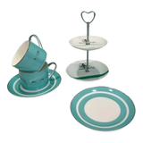 Maison Couture -  Gift Set Bình Trà Chiều British Heritage Turquoise Élegance Afternoon Tea Set 5pcs