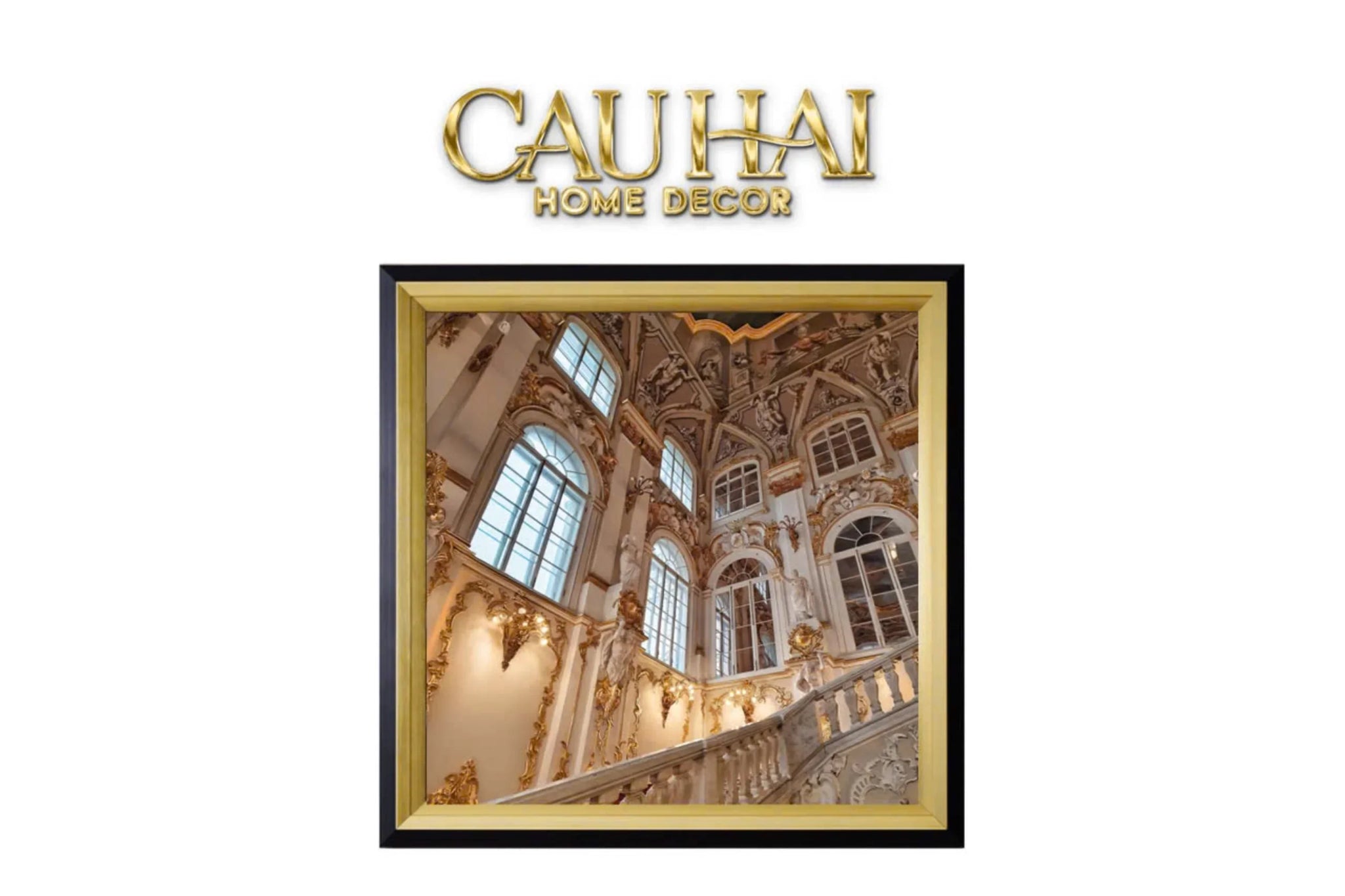 Tranh Canvas Barocco Imperial Grand Staircase 100X100Cm - Woody Glass-CẬU HAI HOME DECOR