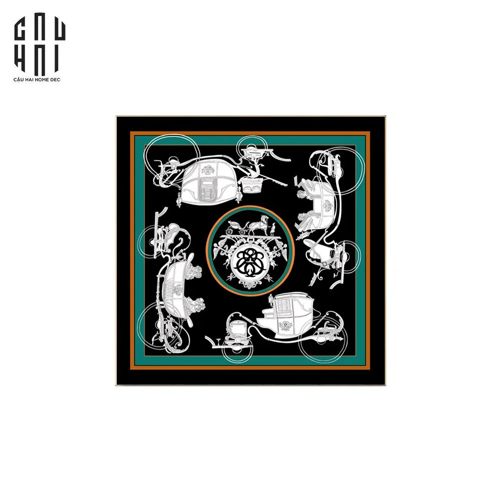 TRANH CANVAS BLACK & WHITE RICKSHAW 90X90CM-CẬU HAI HOME DECOR