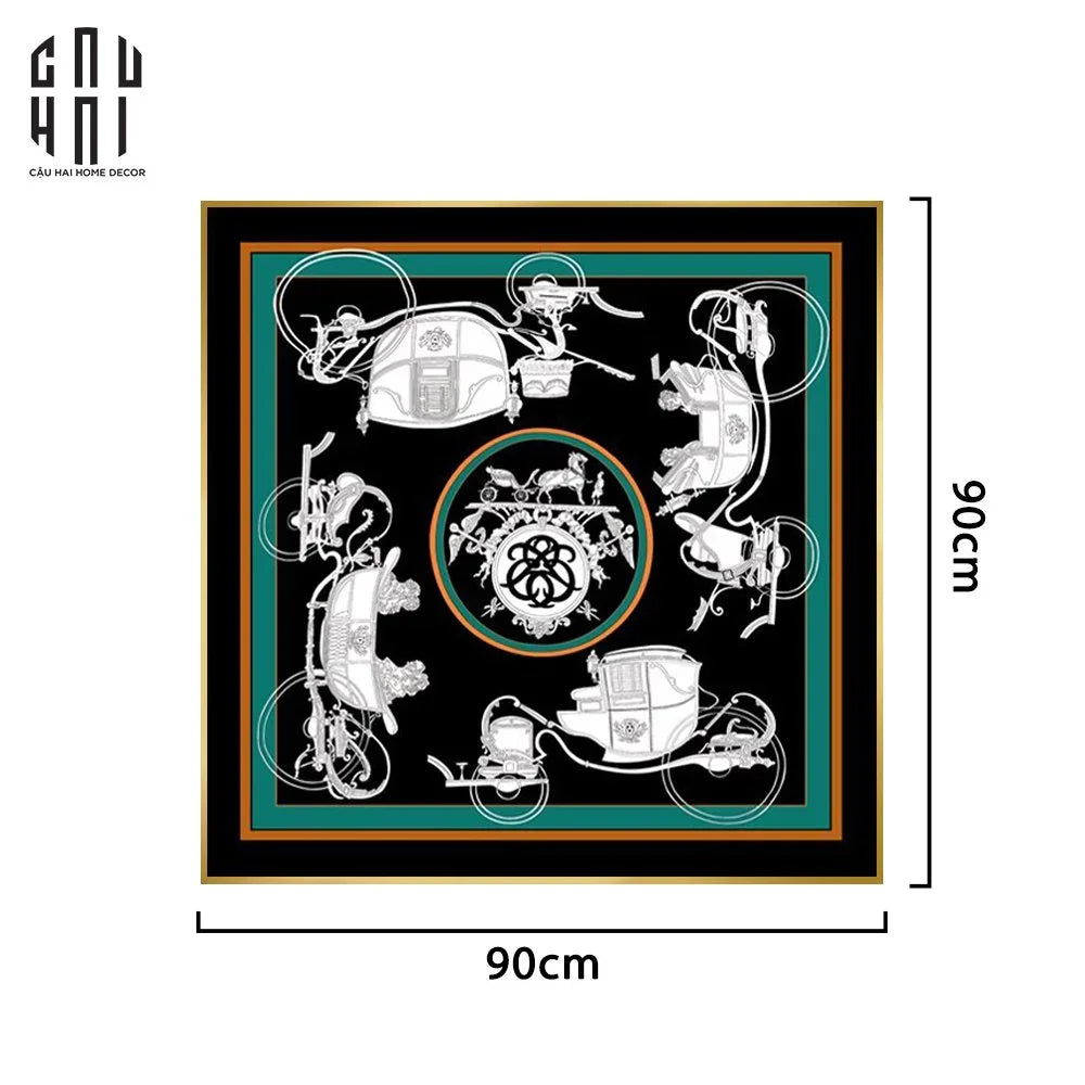 TRANH CANVAS BLACK & WHITE RICKSHAW 90X90CM-CẬU HAI HOME DECOR