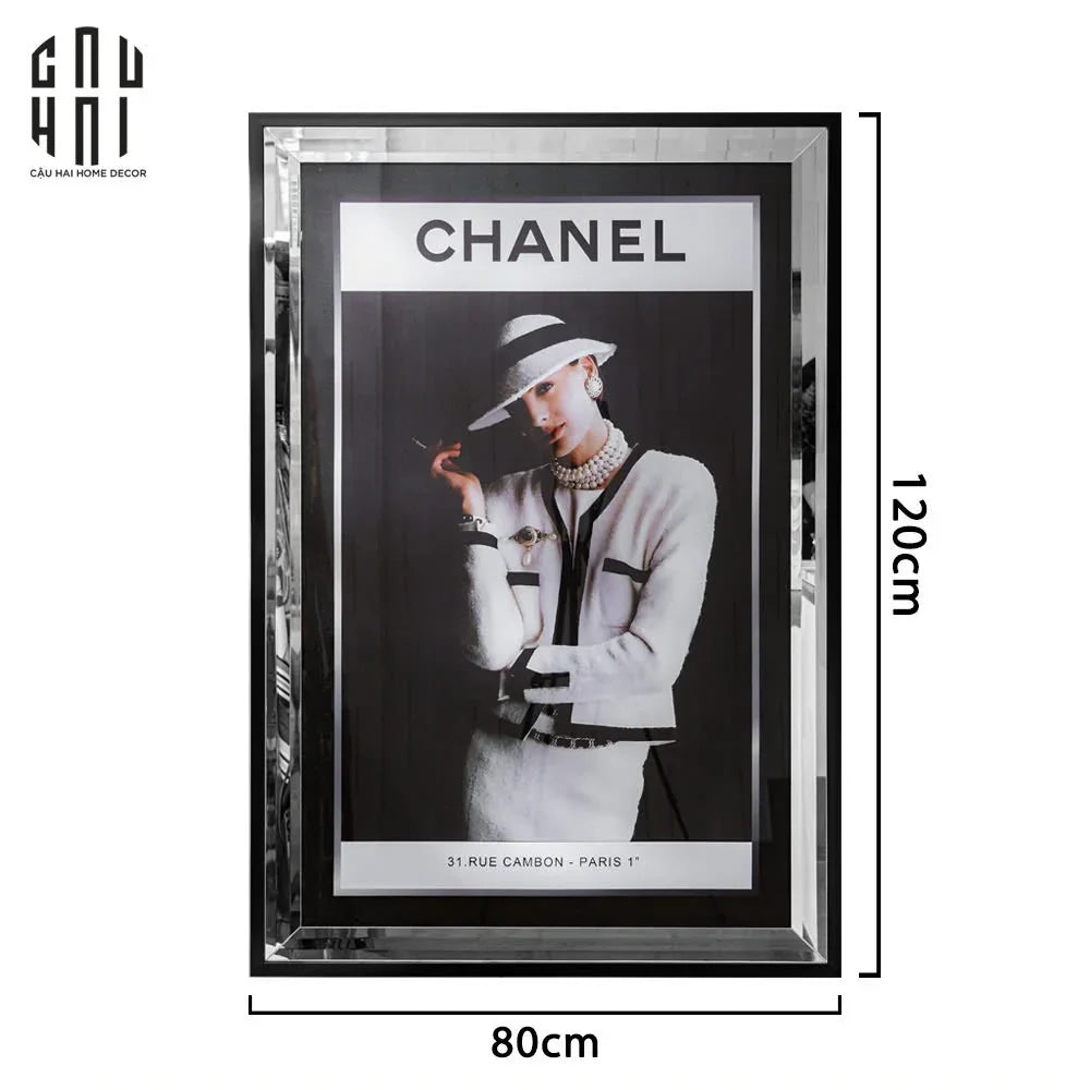 TRANH CANVAS CAO CẤP C-HAT GIRL 80X120CM - PHIÊN BẢN VIỀN ỐP GƯƠNG-CẬU HAI HOME DECOR