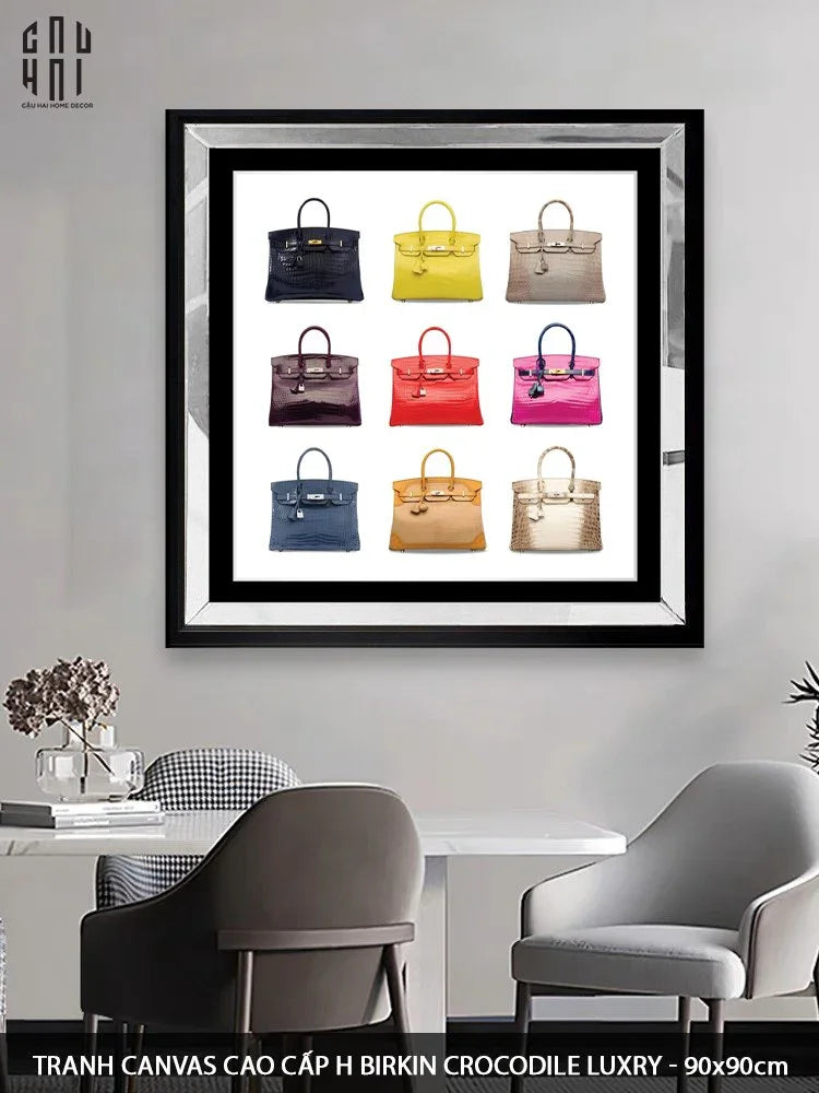 TRANH CANVAS CAO CẤP H BIRKIN CROCODILE LUXRY 90X90CM-CẬU HAI HOME DECOR