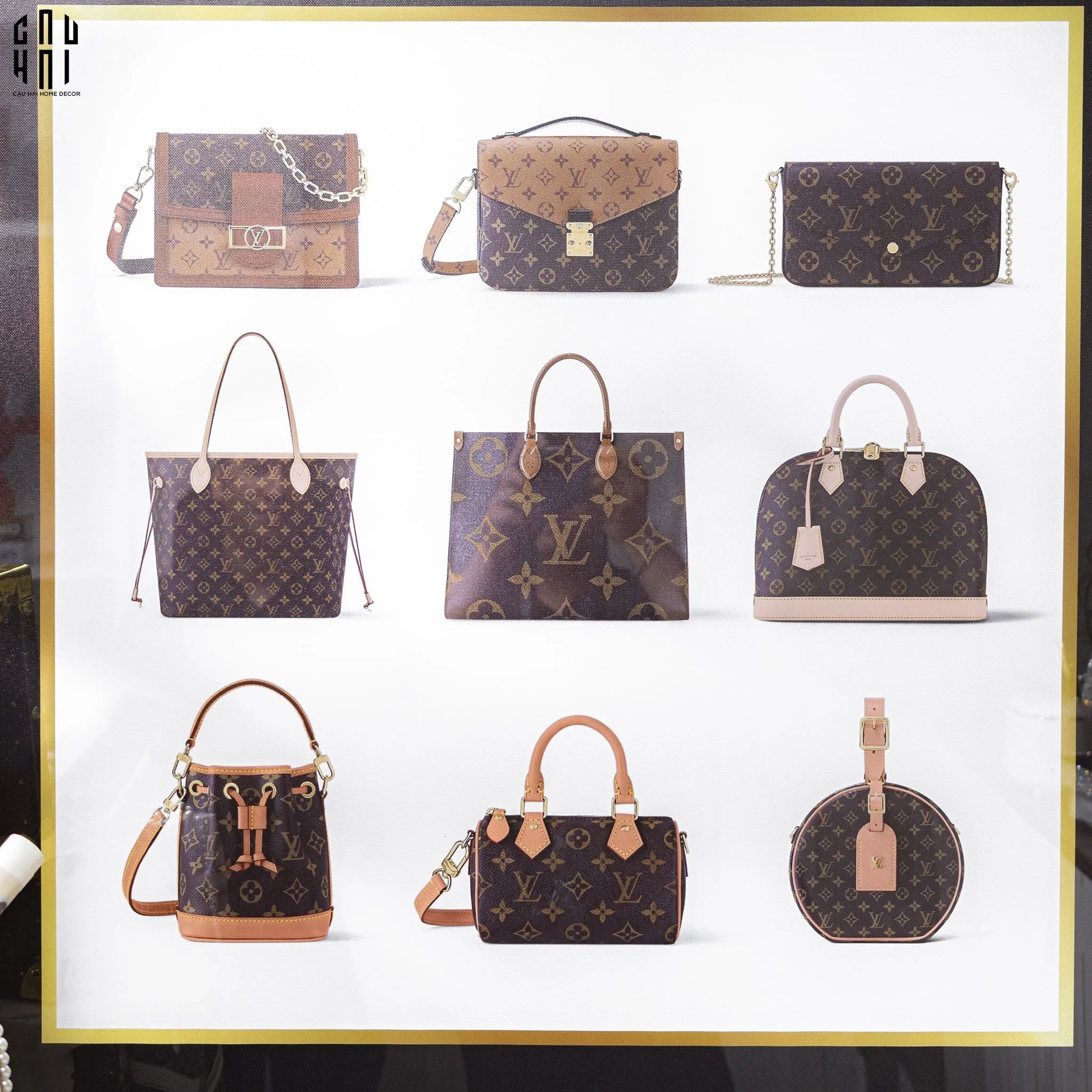 TRANH CANVAS CAO CẤP L MONOGRAM LUXURY 90X90CM-CẬU HAI HOME DECOR