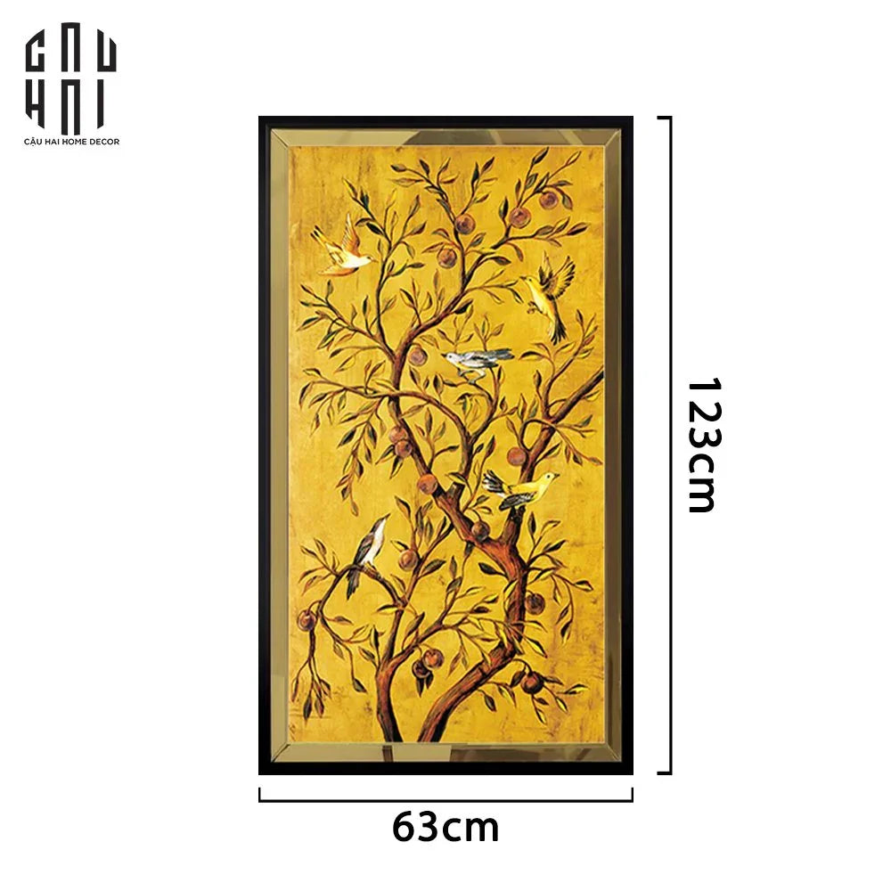 TRANH CANVAS CHANT DE CANARI 60X120CM - VIỀN GỖ CÓ KÍNH-CẬU HAI HOME DECOR