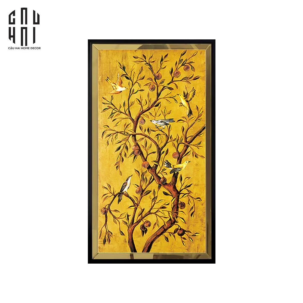 Tranh Canvas Chant De Canari 60X120Cm - Viền Gỗ Có Kính - CẬU HAI HOME DECOR