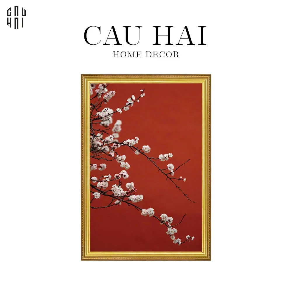 TRANH CANVAS ĐÀO THẮM XUÂN QUÝ 80X120CM-CẬU HAI HOME DECOR
