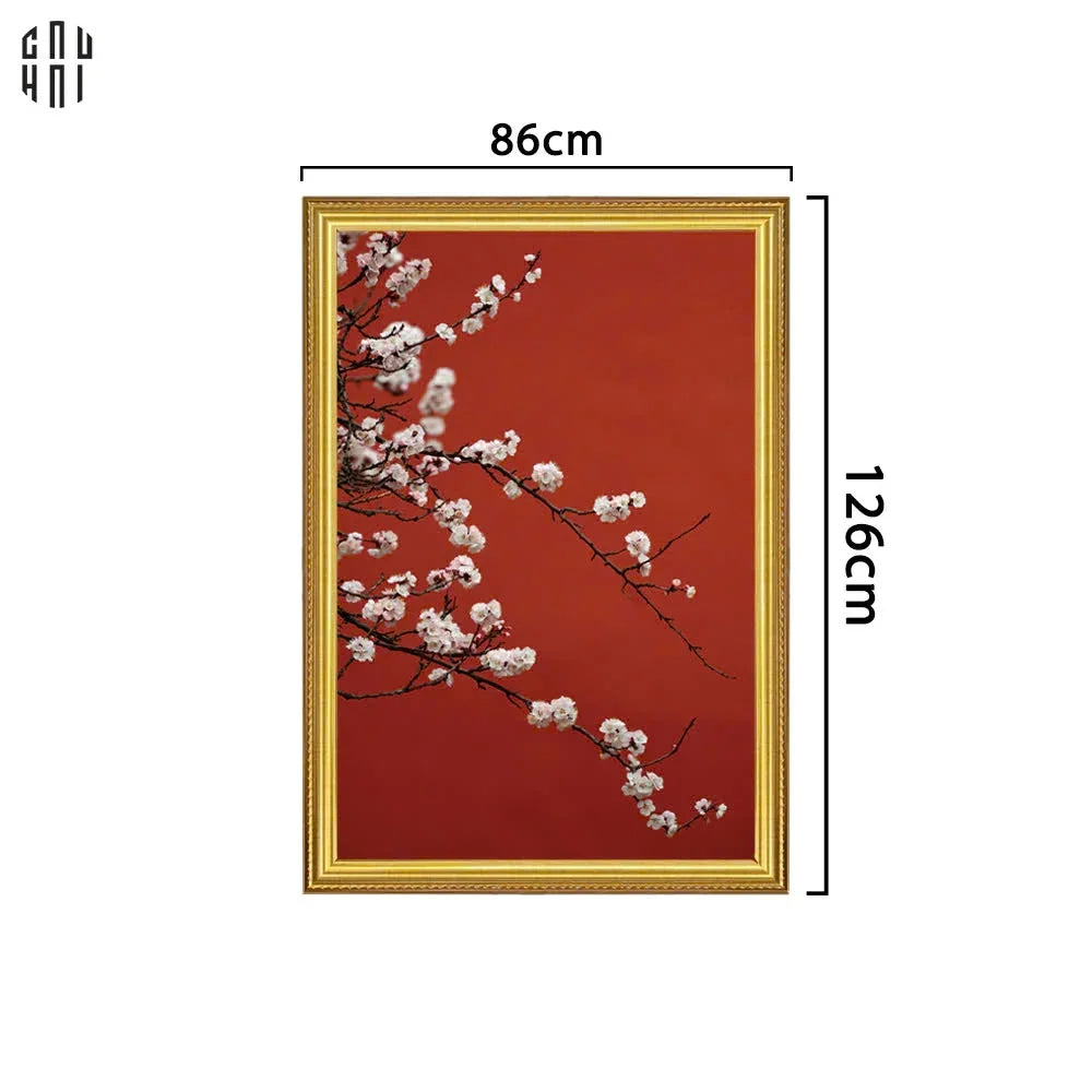 TRANH CANVAS ĐÀO THẮM XUÂN QUÝ 80X120CM-CẬU HAI HOME DECOR