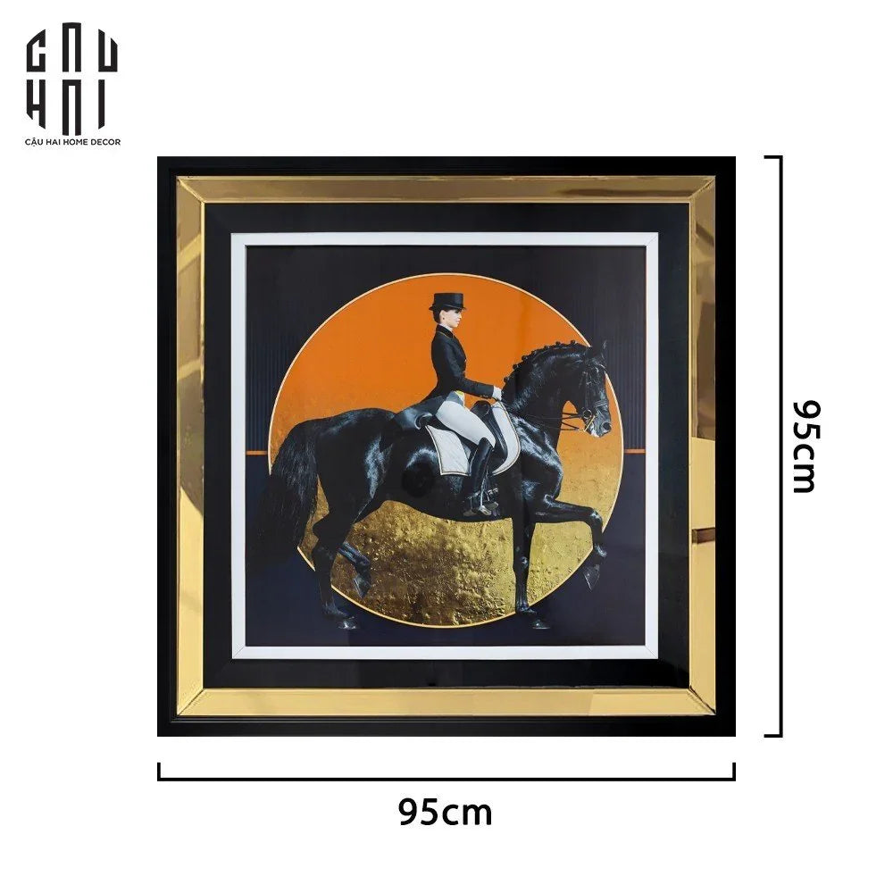 TRANH CANVAS GOLDEN DARKNIGHT 95X95CM - KHUNG GỖ CÓ KÍNH-CẬU HAI HOME DECOR