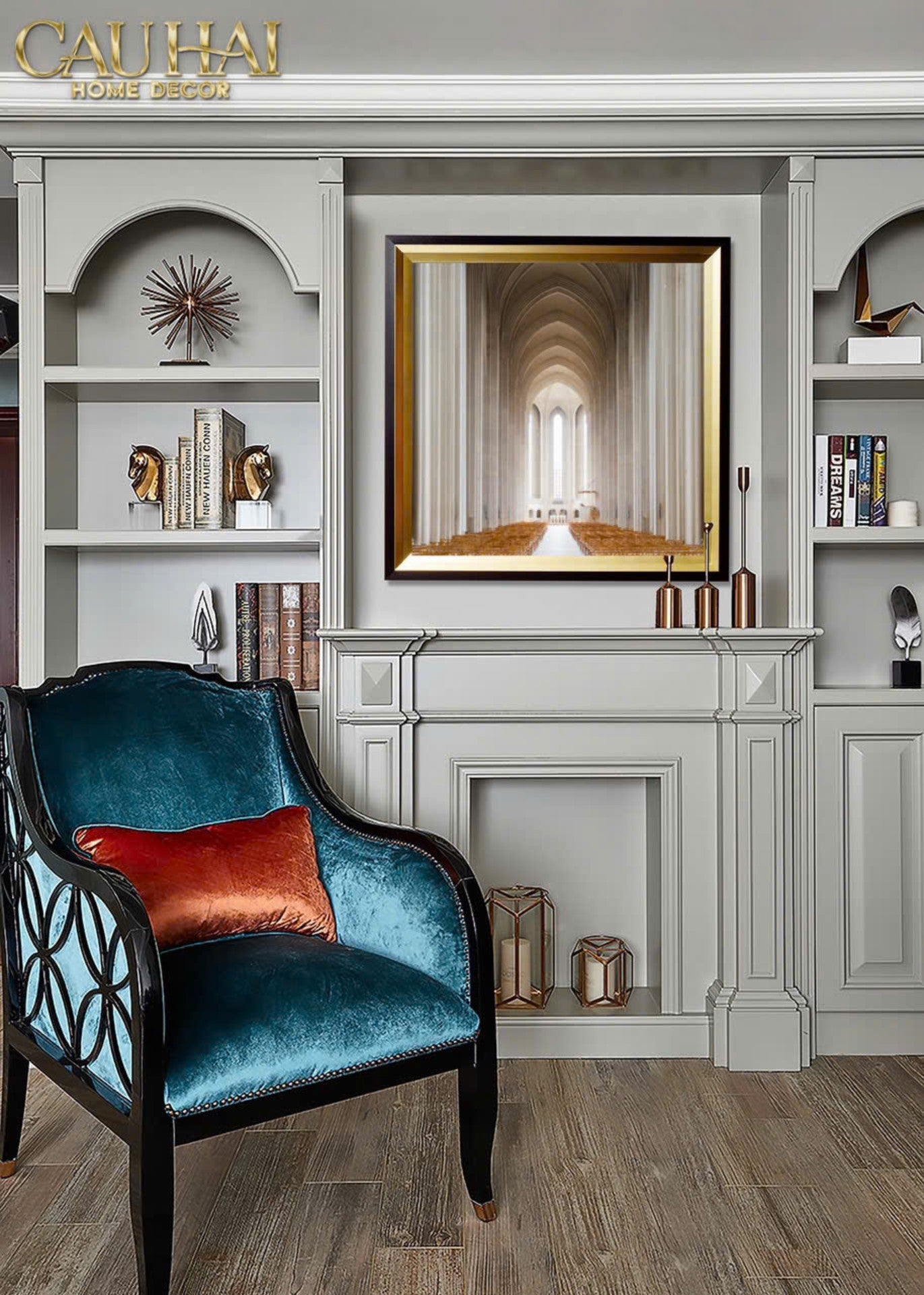 Tranh Canvas Gothic Ascension Hall 100X100Cm - Woody Glass - CẬU HAI HOME DECOR