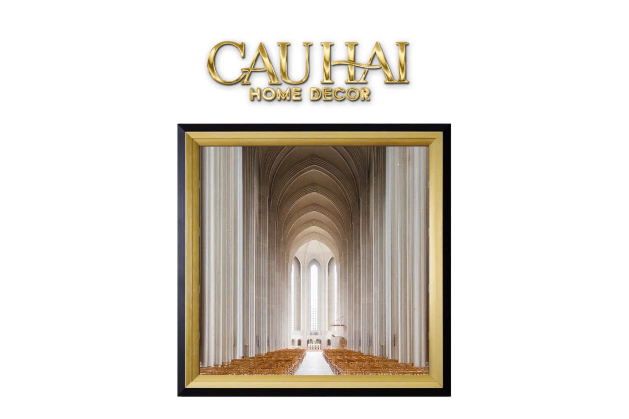 Tranh Canvas Gothic Ascension Hall 100X100Cm - Woody Glass - CẬU HAI HOME DECOR