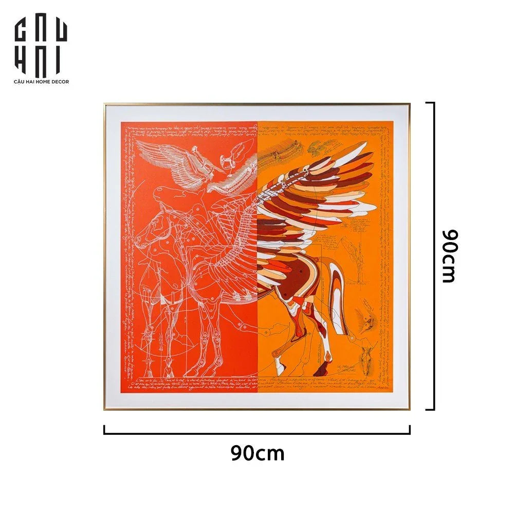 TRANH CANVAS HALF ORANGE PEGASUS 90X90CM - KHUNG NHÔM-CẬU HAI HOME DECOR