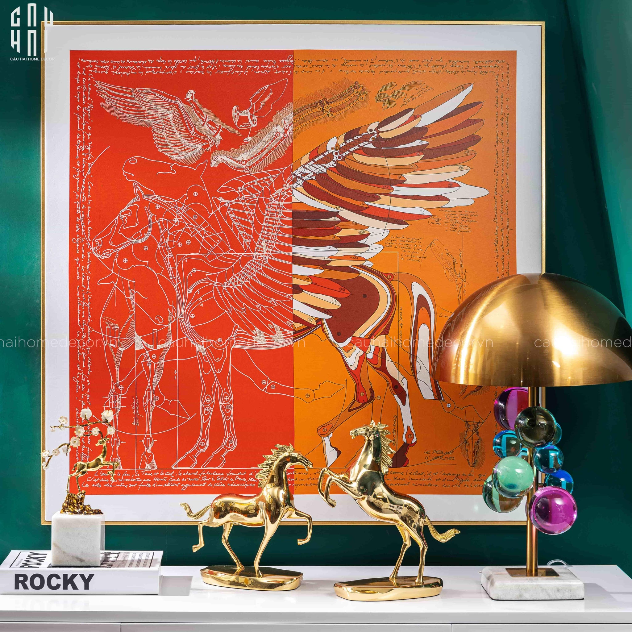 TRANH CANVAS HALF ORANGE PEGASUS 90X90CM - KHUNG NHÔM-CẬU HAI HOME DECOR