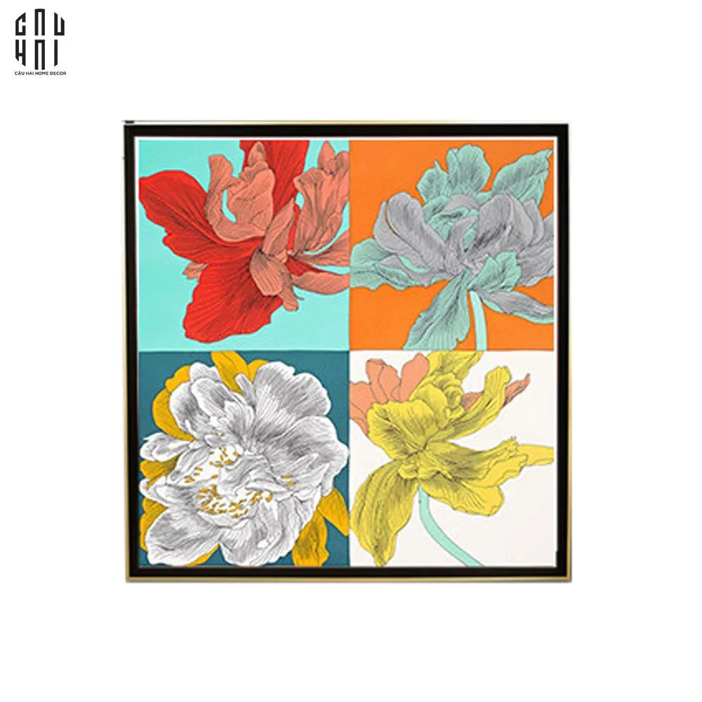 TRANH CANVAS LES FLEURS 90X90CM-CẬU HAI HOME DECOR
