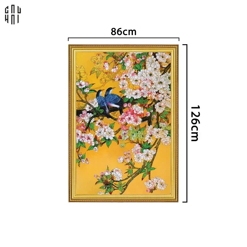 TRANH CANVAS MAI LAN CÚC TRÚC 80X120CM-CẬU HAI HOME DECOR