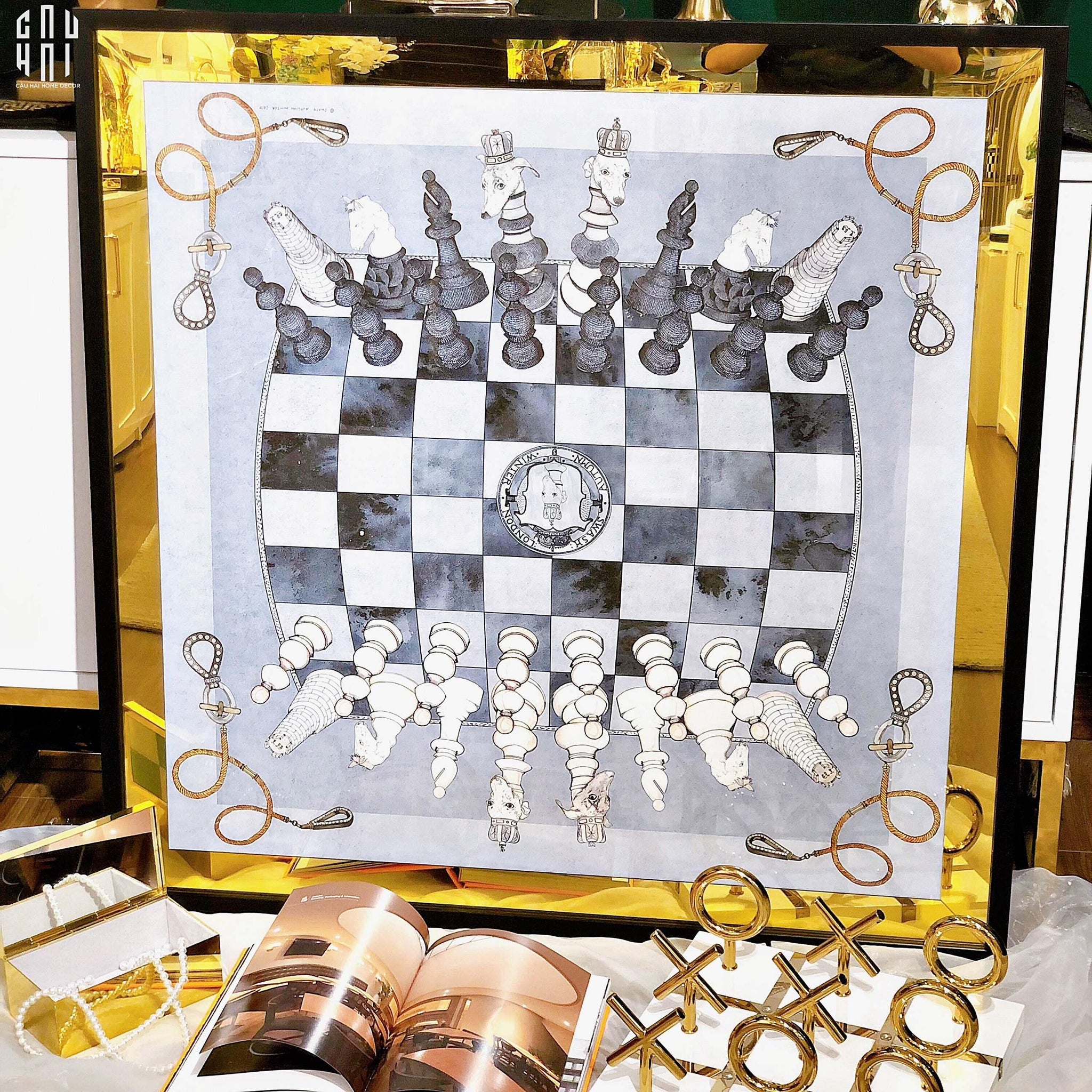TRANH CANVAS MAJESTIC CHESSBOARD 93X93CM-CẬU HAI HOME DECOR
