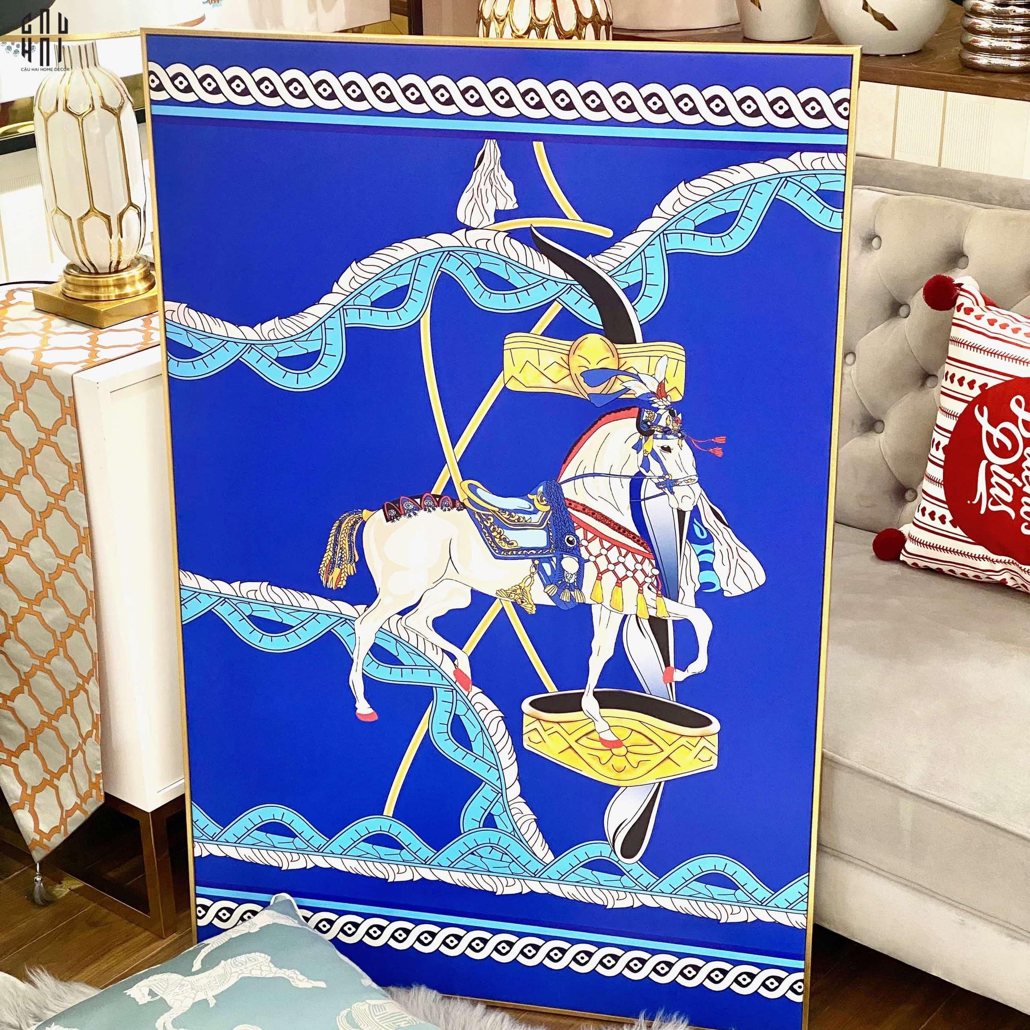 TRANH CANVAS OCEAN HORSE 80X120CM-CẬU HAI HOME DECOR