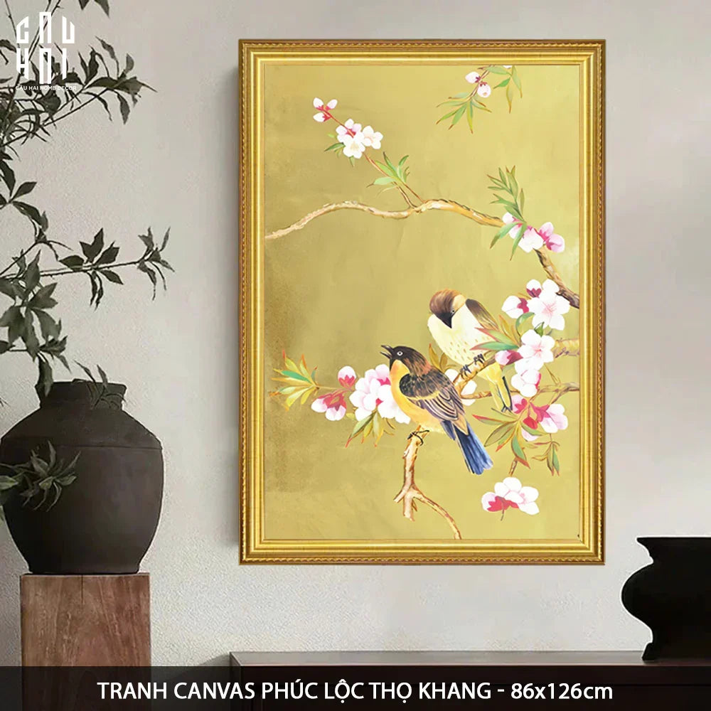 TRANH CANVAS PHÚC LỘC THỌ KHANG 80X120CM-CẬU HAI HOME DECOR