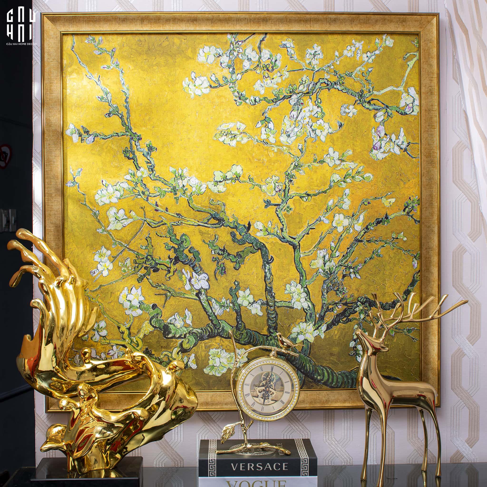TRANH CANVAS SAKURA YELLOW - KHUNG CỔ ĐIỂN-CẬU HAI HOME DECOR