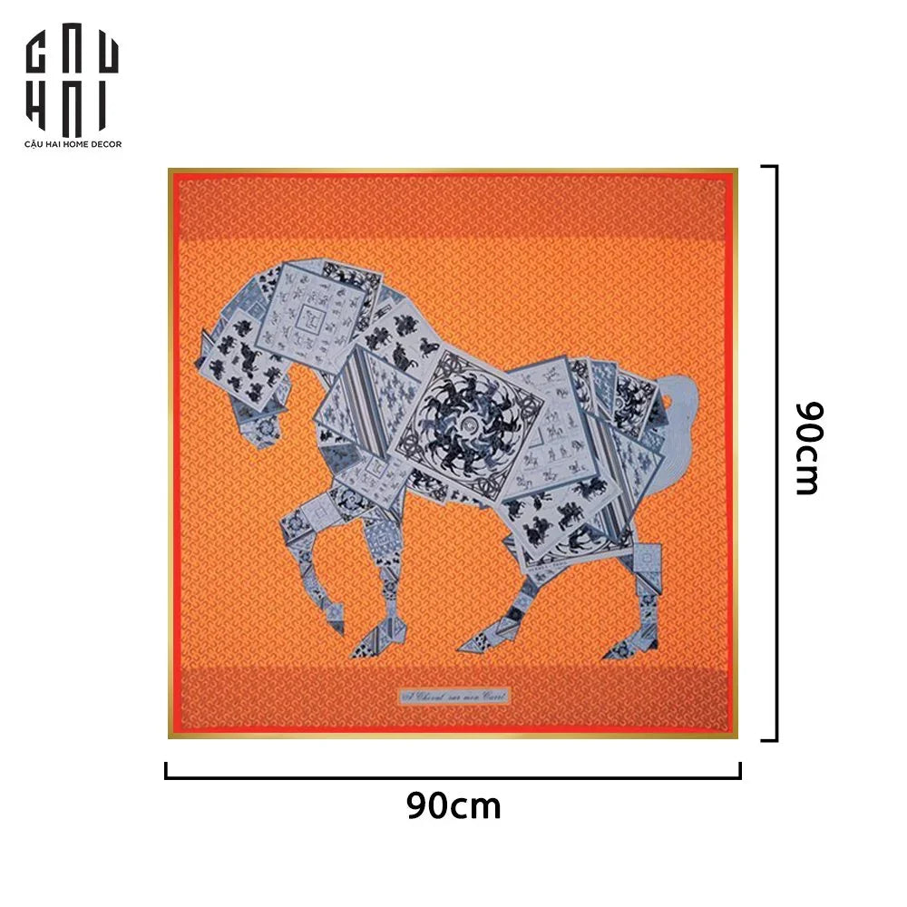 TRANH CANVAS SUPER SHINING ORANGE CHEVAL 90X90CM - KHUNG MỎNG-CẬU HAI HOME DECOR