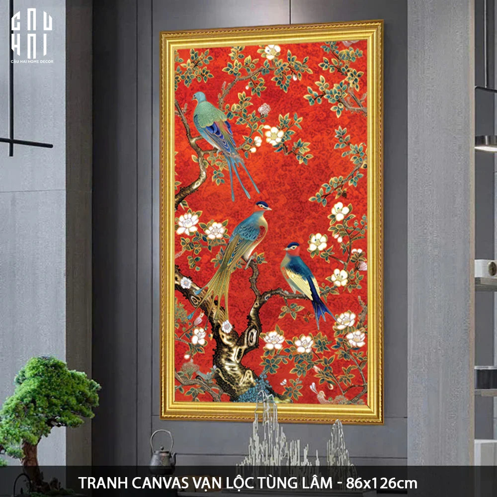 TRANH CANVAS VẠN LỘC TÙNG LÂM 80X120CM-CẬU HAI HOME DECOR