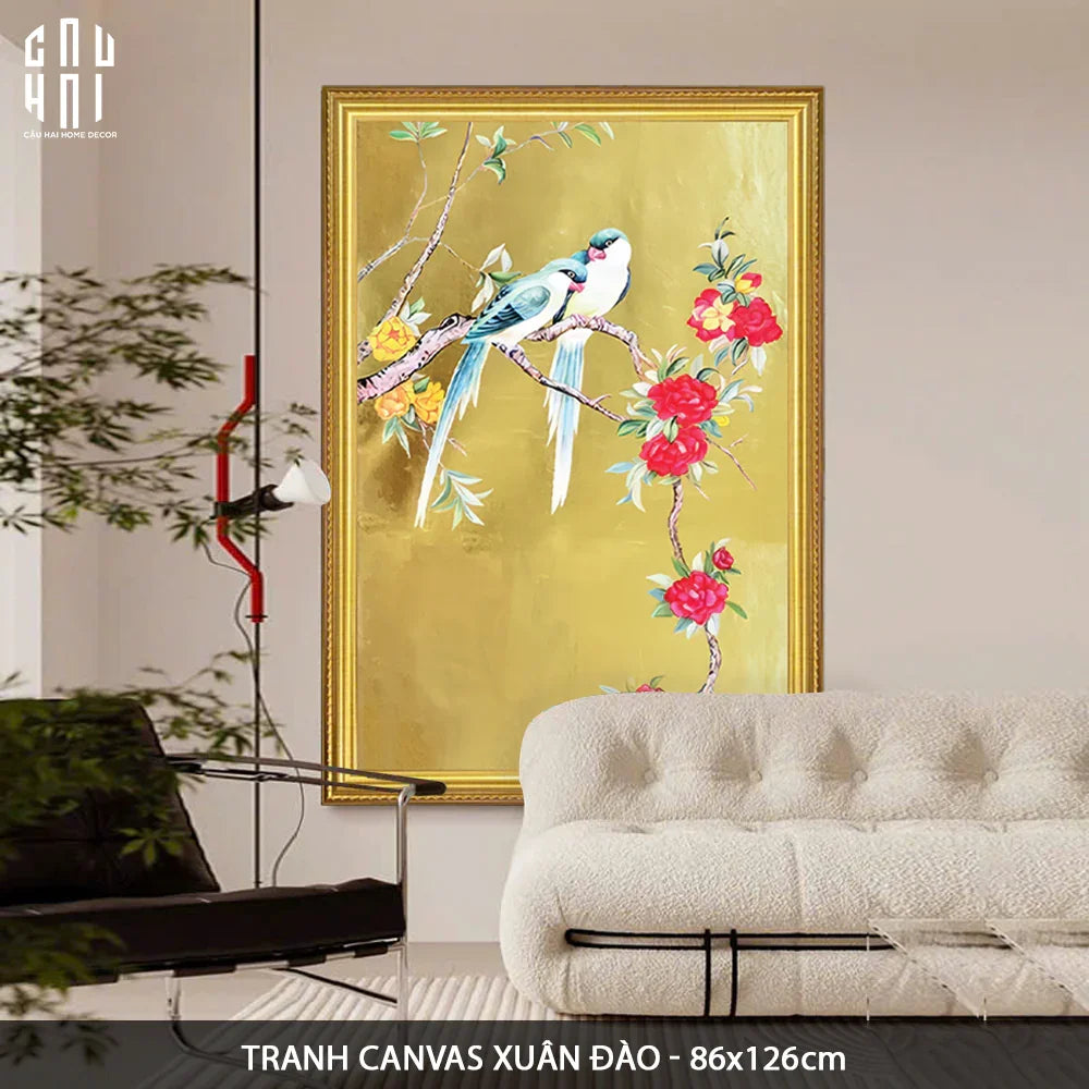 TRANH CANVAS XUÂN ĐÀO 80X120CM-CẬU HAI HOME DECOR