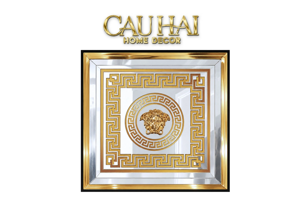 Tranh Gương Miroir Haute Joaillerie - Palazzo Greca UV Medusa Iconic 90x90-TRANH TREO TƯỜNG-CẬU HAI HOME DECOR