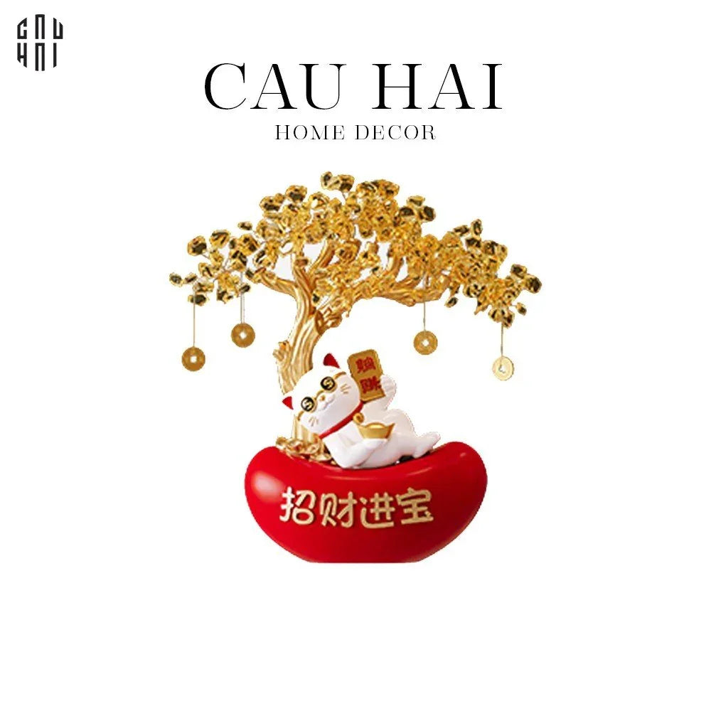 TTượng Cây Phú Quý Mèo Đại Phát 27-CẬU HAI HOME DECOR