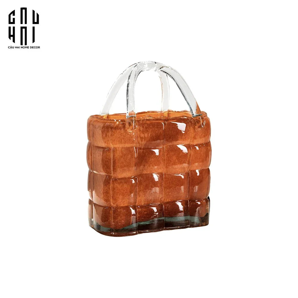 TÚI CẮM HOA THUỶ TINH LADY D.O - BROWN-CẬU HAI HOME DECOR