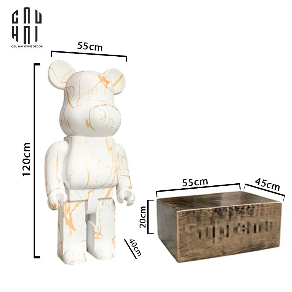 TƯỢNG B.BEAR + BỤC GỖ SUP.EXTREME-CẬU HAI HOME DECOR