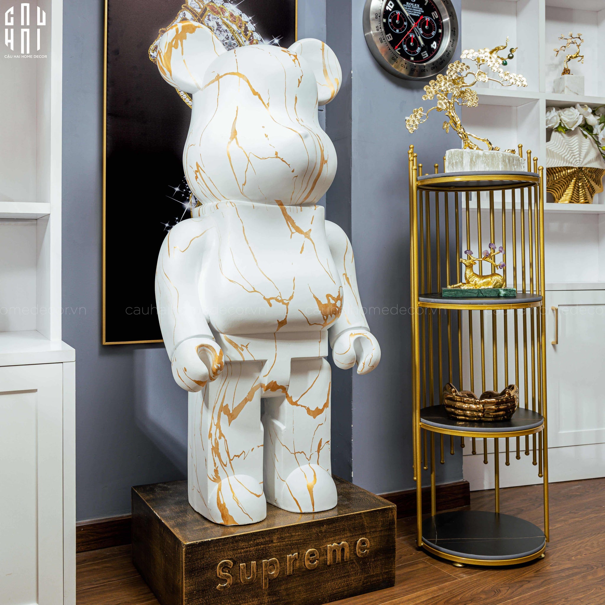 TƯỢNG B.BEAR + BỤC GỖ SUP.EXTREME-CẬU HAI HOME DECOR