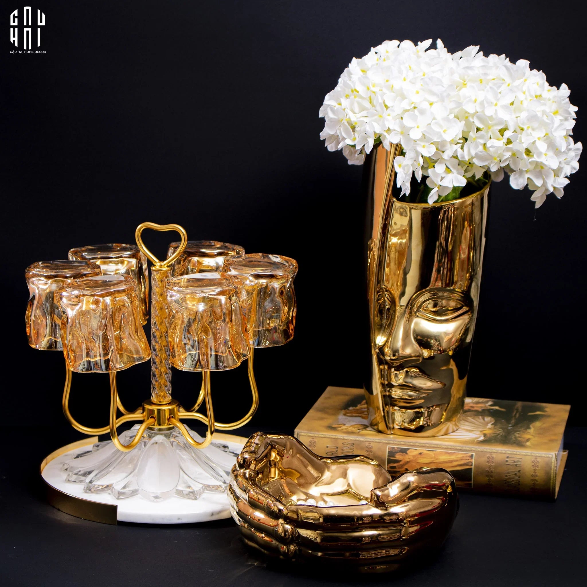Tượng Bàn Tay Vàng - Unite Rosegold Ss22-CẬU HAI HOME DECOR
