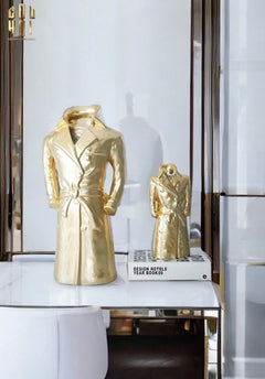 Tượng Bình Hoa Elysian Couture Gilded Trench Coat-CẬU HAI HOME DECOR