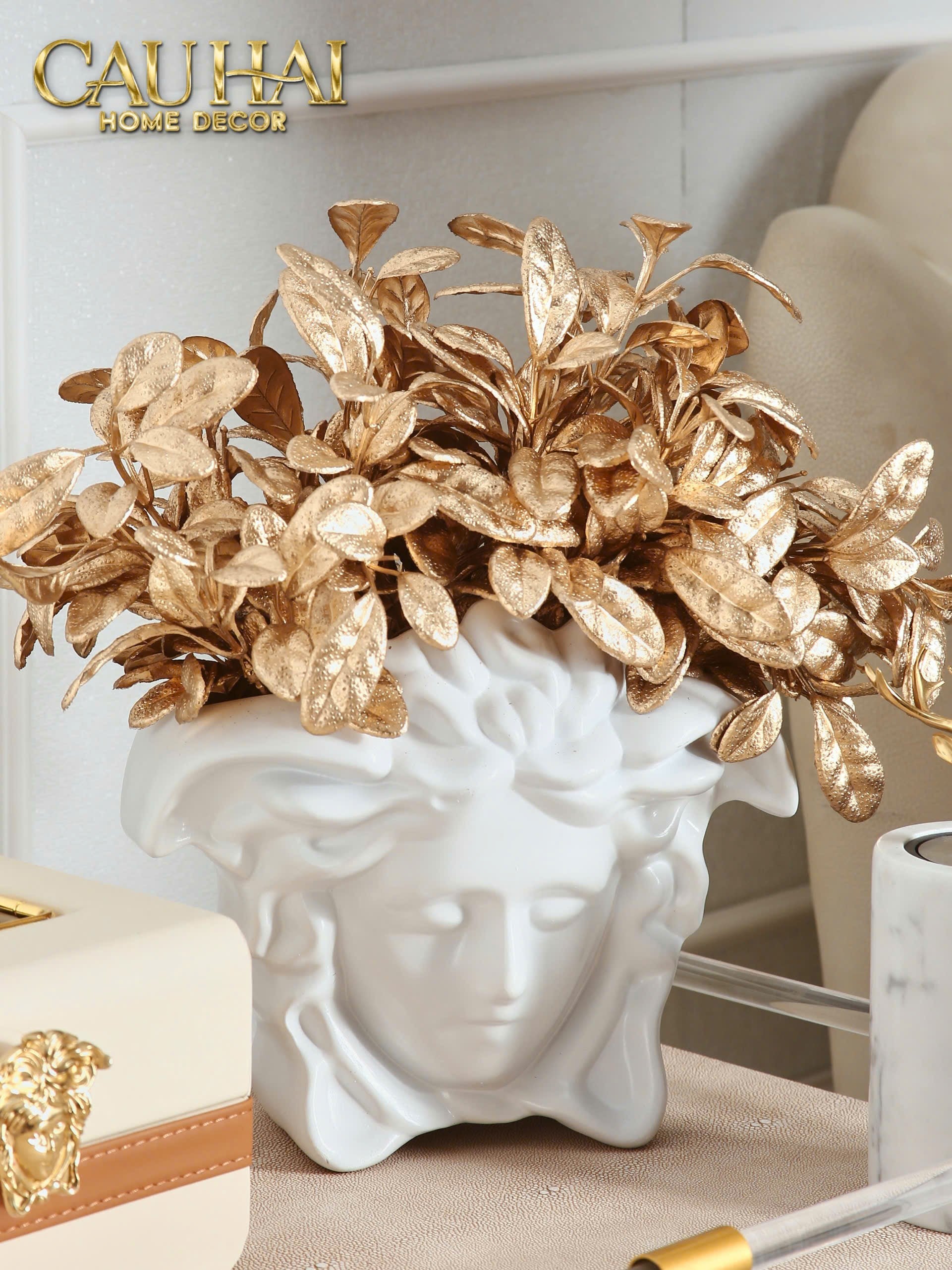 Tượng Bình Hoa Medusa Vs Signature Vase - Blue / Blanc - CẬU HAI HOME DECOR