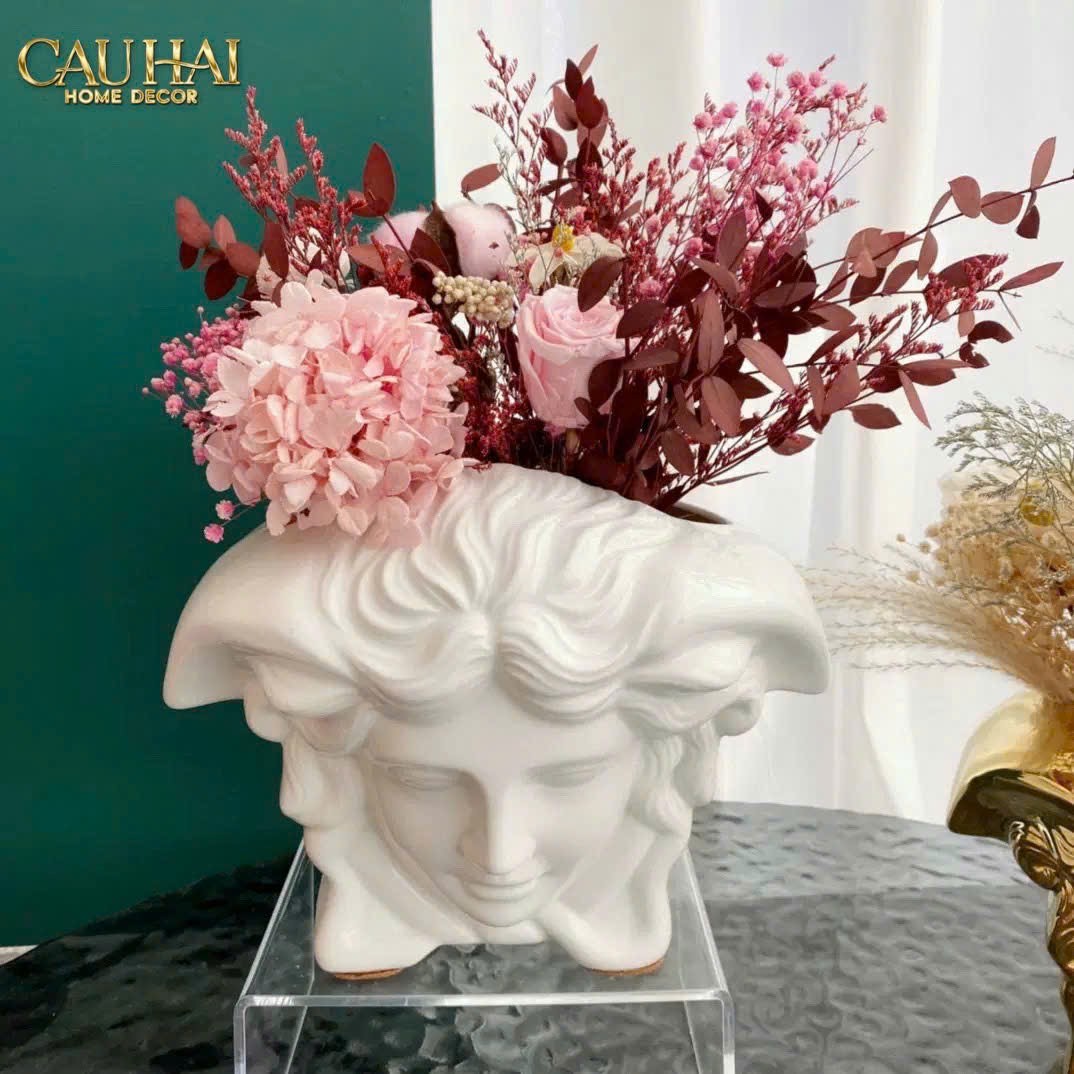 Tượng Bình Hoa Medusa Vs Signature Vase - Blue / Blanc - CẬU HAI HOME DECOR