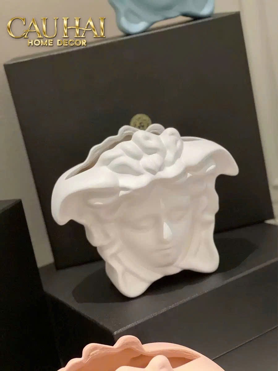 Tượng Bình Hoa Medusa Vs Signature Vase - Blue / Blanc - CẬU HAI HOME DECOR