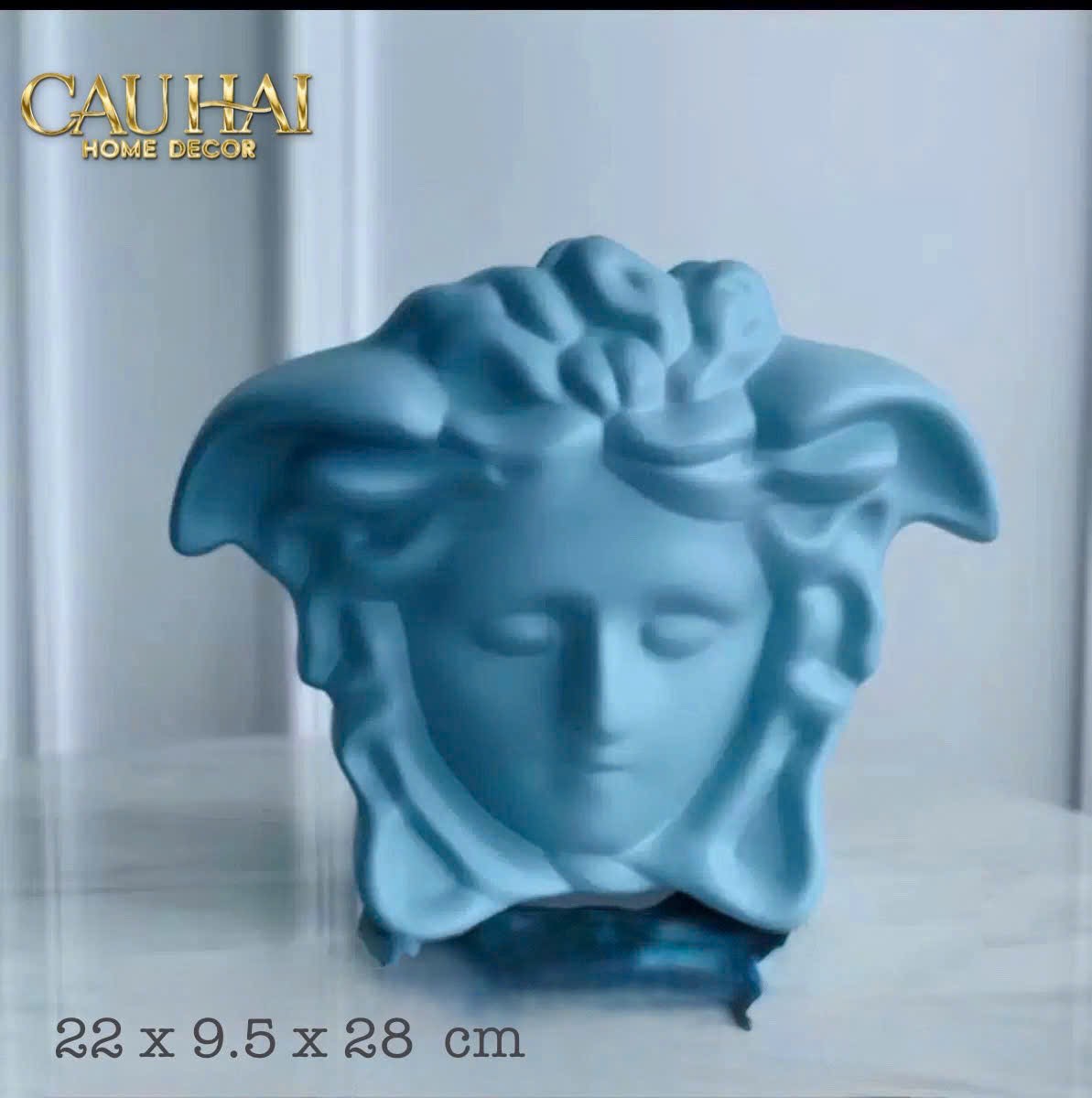 Tượng Bình Hoa Medusa Vs Signature Vase - Blue / Blanc - CẬU HAI HOME DECOR