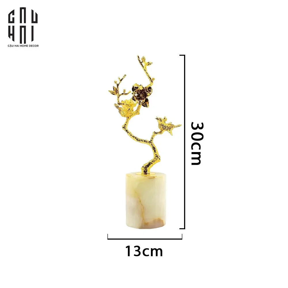 Tượng Blooming Bird Đá Florit Vert-CẬU HAI HOME DECOR