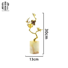 Tượng Blooming Bird Đá Florit Vert-CẬU HAI HOME DECOR